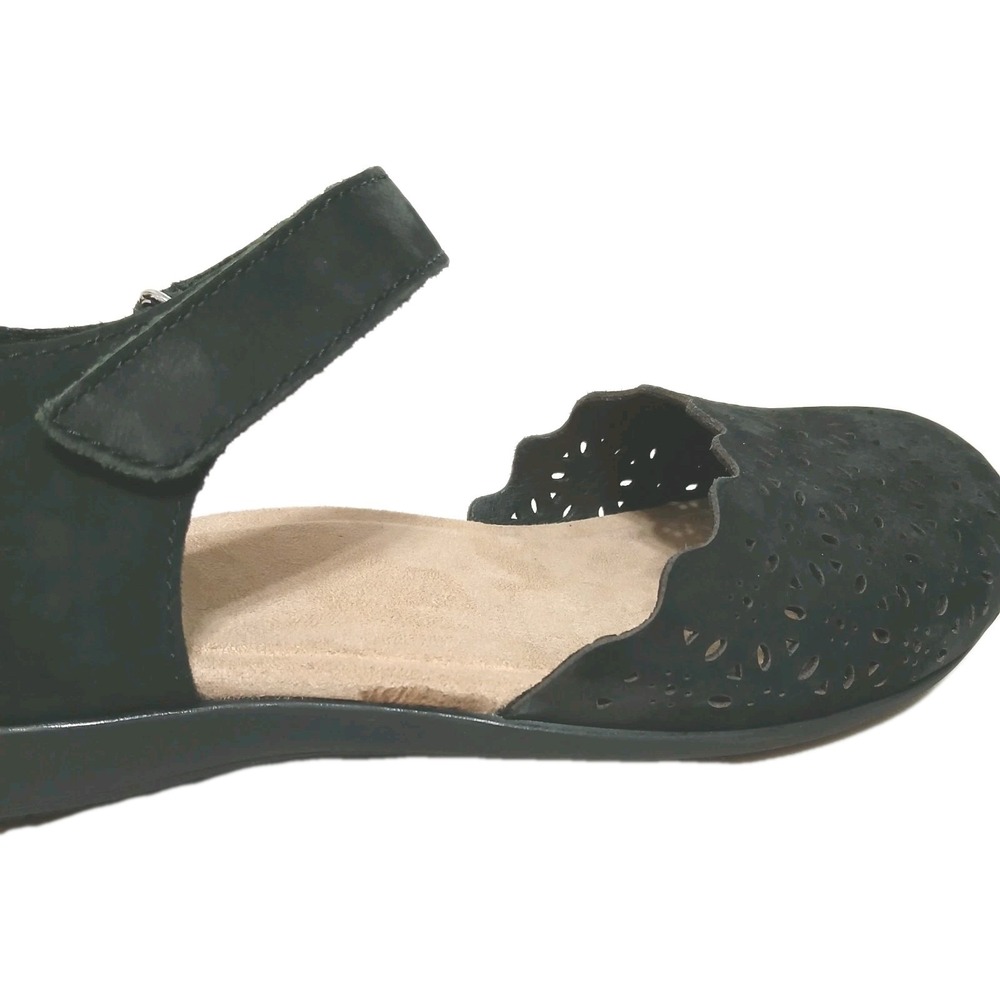 Earth Origins Brynn Women Sandals 10M Black Suede Perforated Leather Comfort - Picture 6 of 11